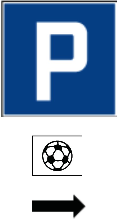 Tafel Parkplatz "Fussball"