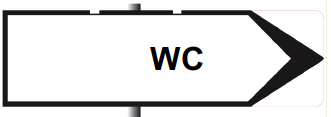 Wegweiser "WC"