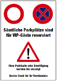 Hinweistafel "VIP FCSG - Parkplätze"