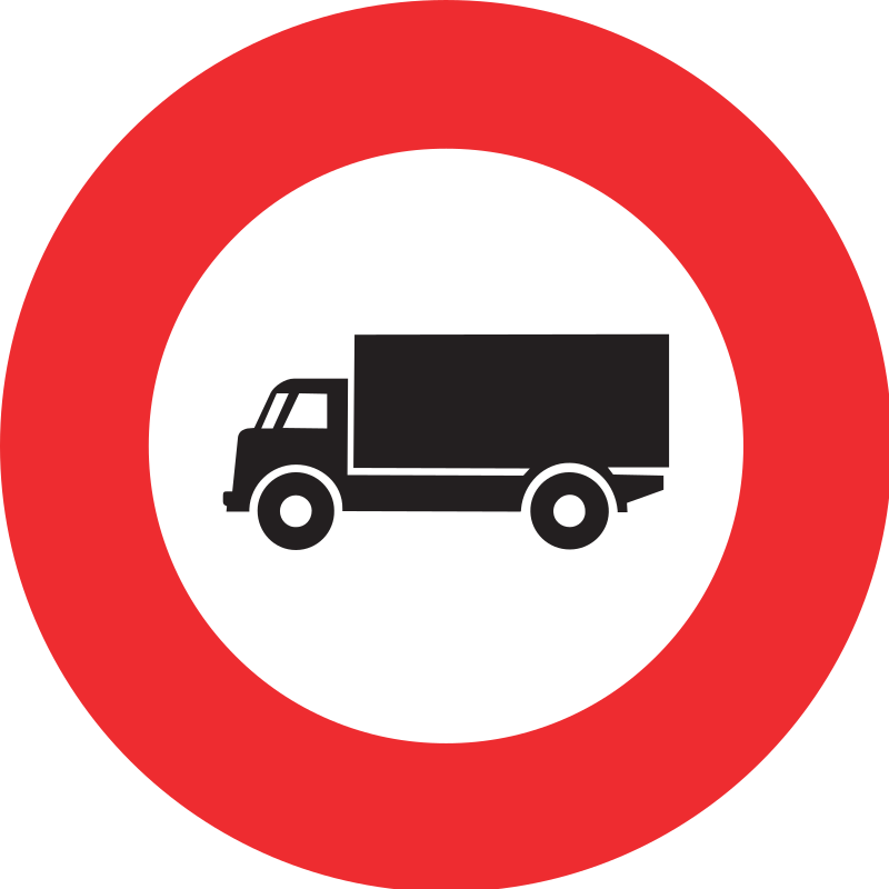 Verbot für Lastwagen 80 cm