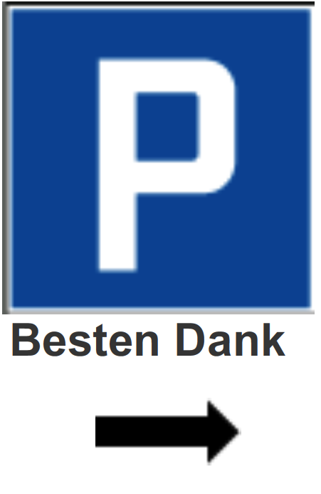 Tafel Parkplatz "Besten Dank"