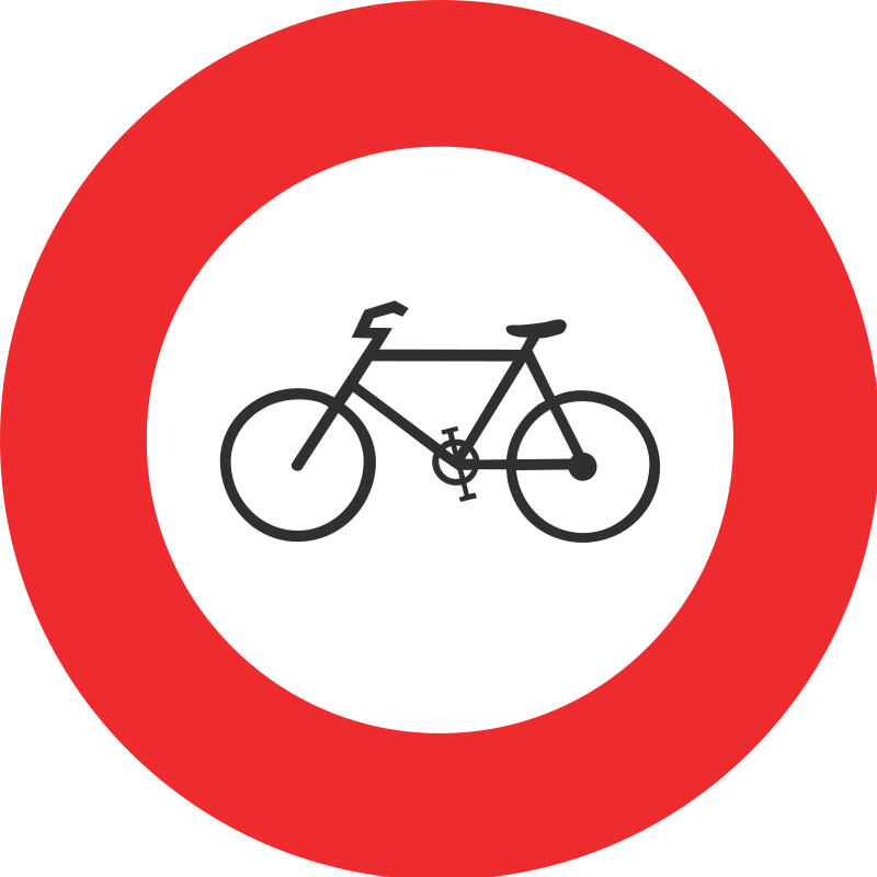 Verbot für Fahrräder und Motorräder 80 cm
