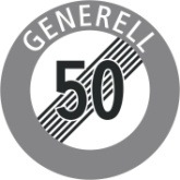 Ende der Höchstgeschwindigkeit „50 Generell“ 40 cm