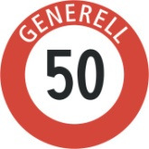 Höchstgeschwindigkeit „50 Generell“ 80 cm