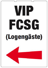 Hinweistafel "VIP FCSG"