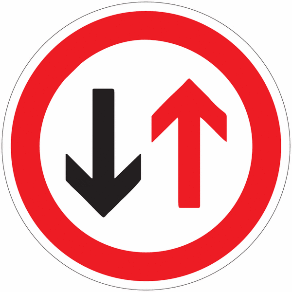 Dem Gegenverkehr Vortritt lassen 40 cm
