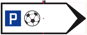 Wegweiser Parkplatz Fussball - klein
