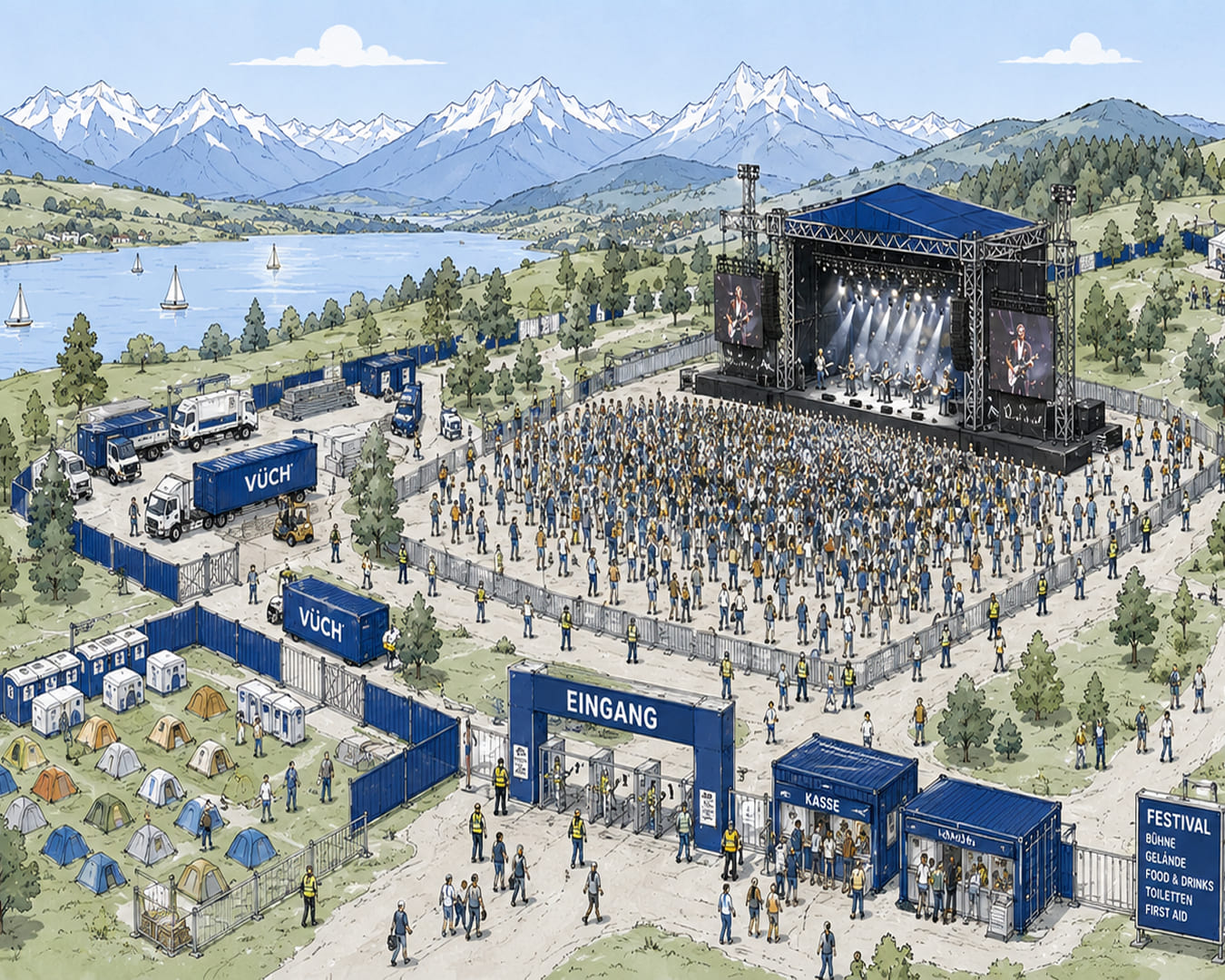 Infrastruktur für Konzerte und Open-Air-Festivals mieten